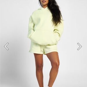 Comfrt Honey dew Yellow/lime Hoodie and Shorts Set